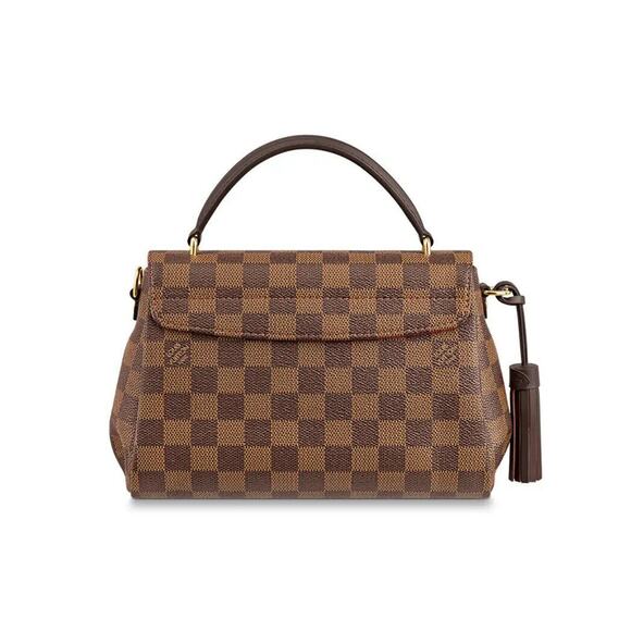 New Louis Vuitton Croisette Damier Ebene Shoulder Bag Brown Red Canvas Small LTD - Picture 8 of 16